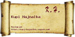 Kupi Hajnalka névjegykártya